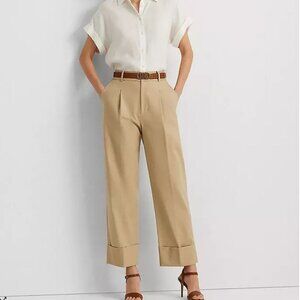 Lauren Ralph Lauren Tan Cropped Pants EUC size 14